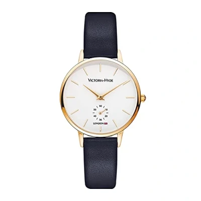 Afbeelding van VICTORIA HYDE Modieus en elegant dameshorloge met afneembare witte transparante analoge kwarts wijzerplaat echt lederen band roestvrijstalen mesh armband, Beige, Riem