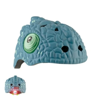 Afbeelding van Crazy Safety Kinderfietshelm Blauwe Kameleon S/M 49 55 cm Verstelbaar