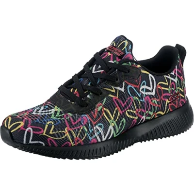 Afbeelding van Skechers Bobs Squad Starry Love Sneakers voor dames, Zwart en Multi Engineered Knit