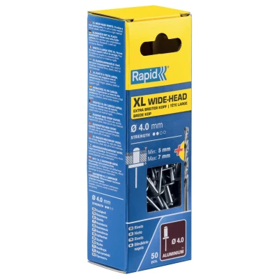 Afbeelding van Rapid blindklinknagel XL 4.0x10mm incl. boortje (50st)