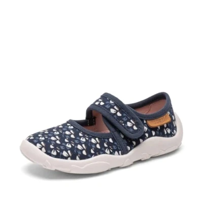 Afbeelding van Bisgaard Maddy Ballerina&#039;s met enkelbandjes voor kinderen, Maat: 31, Wild flower blue Textiel