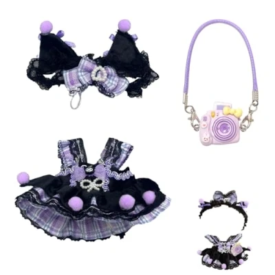 Afbeelding van AOMAIGAD Labubu Poppen Kleding, Pluche Poppenkleding 17 cm, Accessoires voor Poppen, cm (G Niet Inbegrepen met Speelgoed)