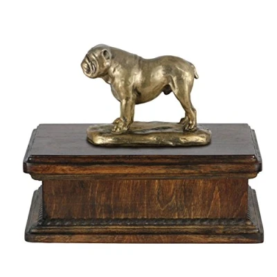 Afbeelding van Elegante urn hond voor Engelse Bulldog met beeldje van