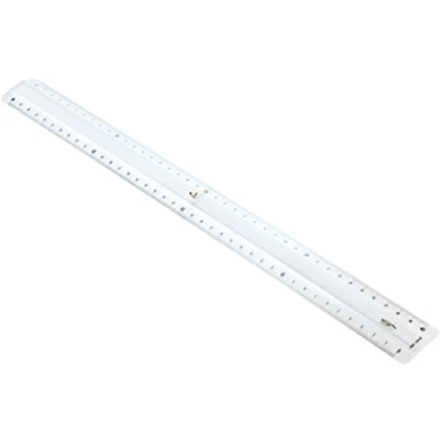 Afbeelding van Graphoplex Liniaal met 2 scharen en deuken, 40 cm, transparant