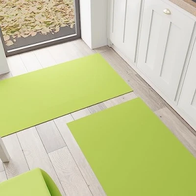 Afbeelding van PETTI Artigiani Italiani keukentapijt, wasbaar, antislip, effen 52 x 440 cm lichtgroen, 100% Made in Italy