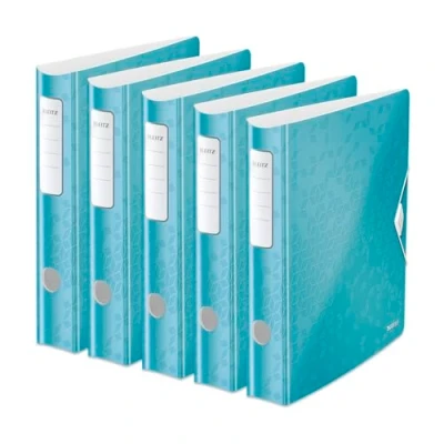 Afbeelding van Leitz WOW ordner Active rug van 6,5 cm, ijsblauw, 5 stuks