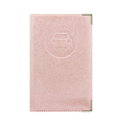 Afbeelding van Color Pop® Papierhouder voor de auto, gemaakt in Frankrijk, pvc, Frans papier, grijze kaart en nieuwe rijvergunning, Disco Old Rose, klassiek