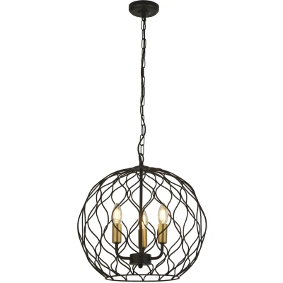 Afbeelding van Searchlight Finesse Hanglamp Ø 41 X 94 Cm Mat Zwart