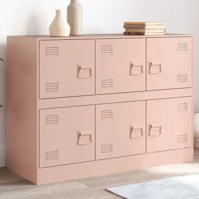 Afbeelding van Dressoir 99x39x73 cm staal roze