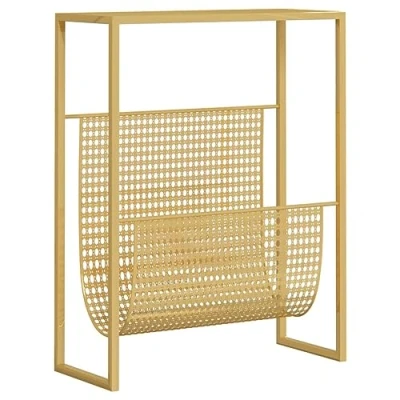 Afbeelding van vidaXL Tijdschriftenrek, goudkleurig, 35 x 15 45 cm, staal