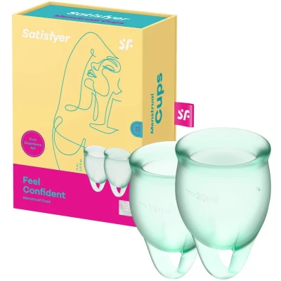 Afbeelding van Satisfyer Feel Confident Menstruatie Cup Set Lichtgroen