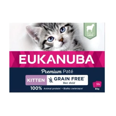 Afbeelding van Eukanuba Lams Pate Graanvrij Kitten Multi Pack 12 x 85 gr