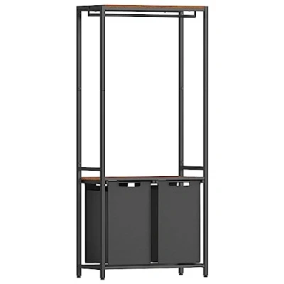 Afbeelding van Meuble de rangement salle bain avec panier à linge intégré H175 cm