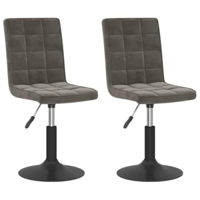 Afbeelding van vidaXL Eetkamerstoelen draaibaar 2 st fluweel donkergrijs