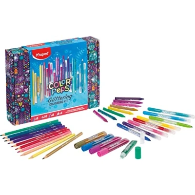 Afbeelding van Tekenset Maped Color&#039;Peps glitter 31 delig assorti