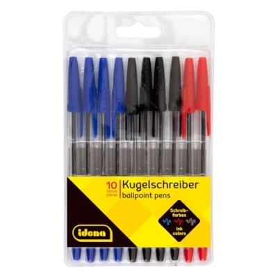 Afbeelding van Idena 500234 balpen, verschillende kleuren, 10 stuks
