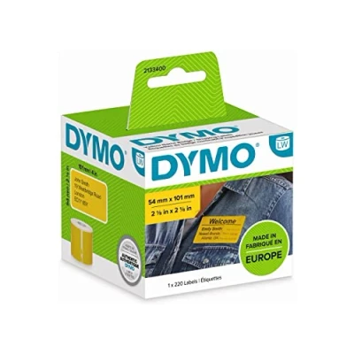 Afbeelding van Etiket Dymo 2133400 labelwriter 54x101mm badgelabel zwart/geel 220stuks