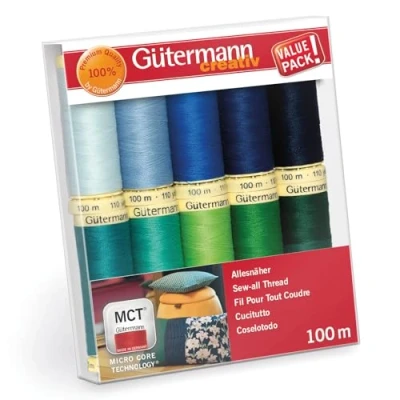 Afbeelding van Gütermann Creativ Naaigaren set met 10 spoelen naaigaren, 100 m, in verschillende kleuren