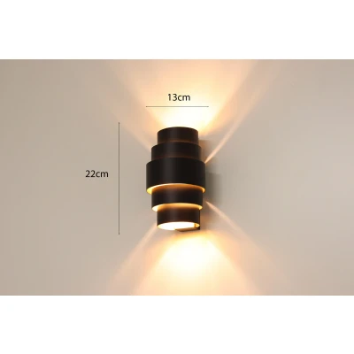 Afbeelding van Wandlamp Rolls zwart goud 2 x G9 22cm hoog