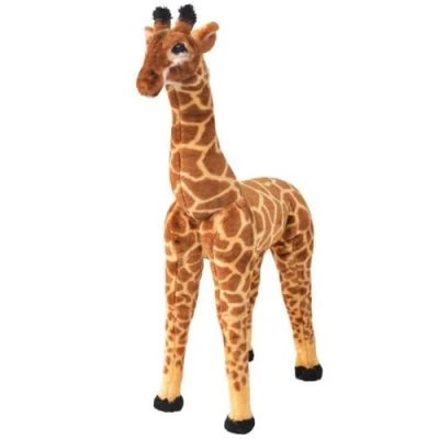 Image de vidaXL Jouet en peluche Girafe Marron et jaune XXL
