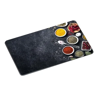 Afbeelding van KESPER 36462 Snijplank van glas, motief specerijen, 38 x 28,5 cm