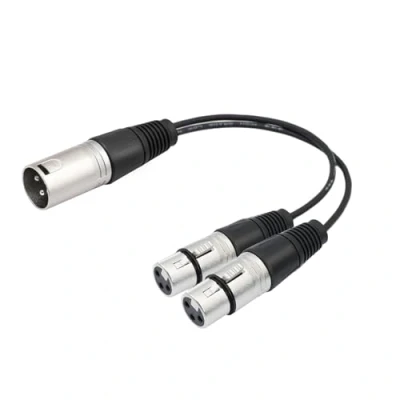 Afbeelding van EIGHTNOO XLR Y splitter kabel, 30 cm/1 ft microfoonkabel, mannelijk naar dubbel vrouwelijk, kanonnekabel voor microfoon, gebalanceerde kabel audiomixer, recorder, versterker