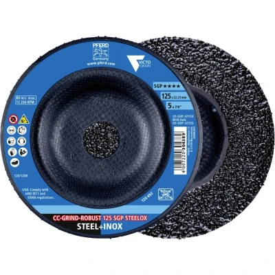 Afbeelding van PFERD 64195126 CC GRIND ROBUST 125 SGP STEELOX Schuurschijf Diameter mm Boordiameter 22.23 10 stuk(s)