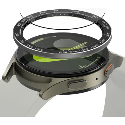 Afbeelding van Ringke Bezel Styling + Tempered Glass Geschikt voor Samsung Galaxy Watch 7 40MM RVS Cover Screen Protector 40 98 Zwart