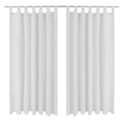 Afbeelding van Micro Satijnen Gordijnen met Ringen 140 x 245 cm 2 stuks (Wit)