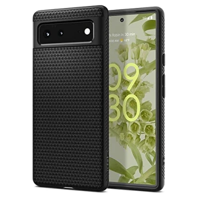 Afbeelding van Spigen Hoesje Siliconen Geschikt voor Google Pixel 6 Rugged Armor Backcover smartphone Zwart