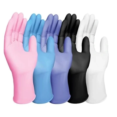 Afbeelding van MUNTRADE Nitril handschoenen, 100 stuks, stofvrij, latexvrij, kleuren en maten (XS, roze)