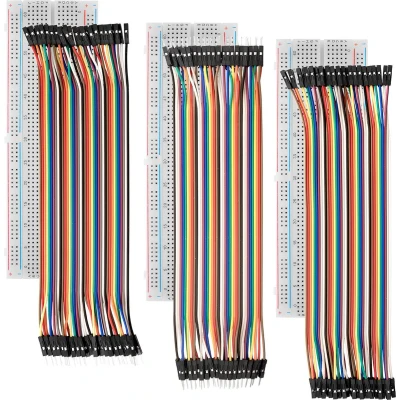 Afbeelding van AZDelivery Breadboard 3x Jumper Draad m2m/f2m/f2f Set van 3 MB102 compatibel met Arduino Inclusief E Book!