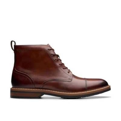 Image de Clarks Bottes Aldwin Cap Chukka pour homme, Tan moyen Lea, 44.5 EU