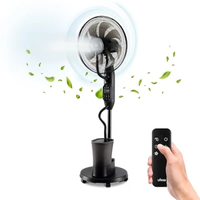 Afbeelding van Ufesa Mist Fan VNDC Vernevelingsventilator, ultrastil, afstandsbediening, 3 modi, timer, 9 snelheden, 40 cm diameter, 8 bladen, 60 W