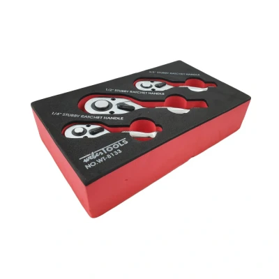 Afbeelding van Stubby ratelset 1/4&#039;&#039;, 3/8&#039;&#039; &amp; 1/2&#039;&#039; 72 tands