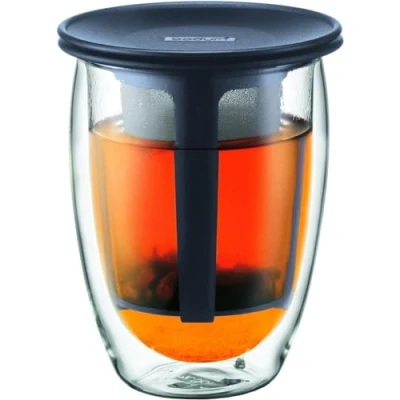 Image de Bodum k11153 01 tea for one set verre 0,35 l filtre en nylon noir
