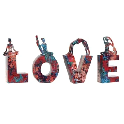 Afbeelding van Decoratieve figuren Home ESPRIT LOVE Multicolour Hars Yoga 12,5 x 5 22 cm (4 Onderdelen)