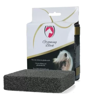 Afbeelding van Excellent Poetsblok Paardenverzorging 9x9x2.5 cm Zwart