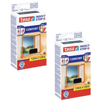 Afbeelding van tesa COMFORT 55388 00500 01 Vliegenhor (b x h) 130 cm 150 Antraciet 2 stuk(s)
