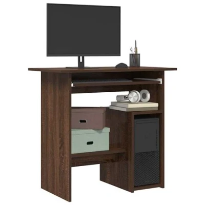 Afbeelding van Bureau 80x45x74 cm bewerkt hout bruineikenkleurig