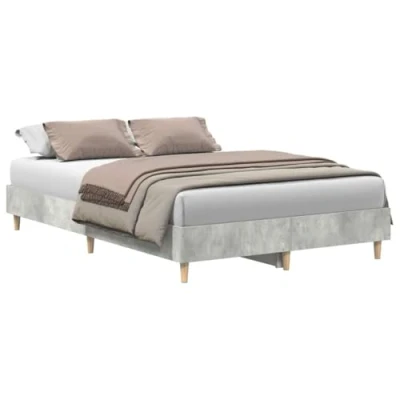 Afbeelding van vidaXL Bedframe zonder matras 140x190 cm spaanplaat betongrijs