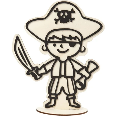Afbeelding van Made Of Wood Houten Figuur Om Te Decoreren Piraat 19 Cm