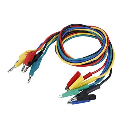 Afbeelding van 5 stuks p1037 bananentang met krokodillentang, van alligator, testdraden, geïsoleerd voor multimeter, 100 cm