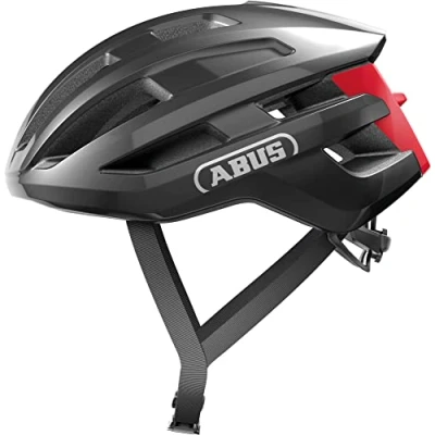 Afbeelding van ABUS PowerDome Lichte racefietshelm met intelligent ventilatiesysteem en aerodynamisch profiel, gemaakt in Italië, voor dames heren, donkergrijs, maat L