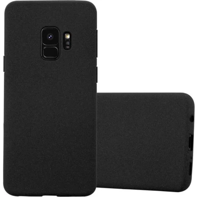 Afbeelding van Cadorabo Hoesje geschikt voor Samsung Galaxy S9 in FROST ZWART Beschermhoes gemaakt van flexibel TPU silicone Case Cover