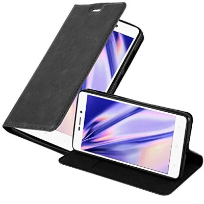 Afbeelding van Cadorabo Hoesje geschikt voor Xiaomi RedMi 3S in ZWARTE NACHT Beschermhoes met magnetische sluiting, standfunctie en kaartvakje Book Case Cover Etui