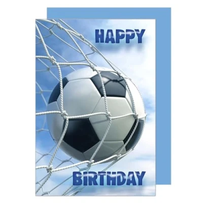 Afbeelding van Edition Seidel Hoogwaardige verjaardagskaart met envelop Happy Birthday Wenskaart voor mannen en vrouwen Motief voetbal (G3403 SW023)
