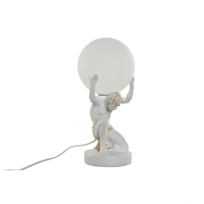 Afbeelding van Bureaulamp Home ESPRIT Wit Gouden Hars Plastic 220 V 14 x 32 cm