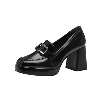 Afbeelding van Tamaris Trotteur Plateaupumps, Dames, Maat: 40, Black brush Kunststof