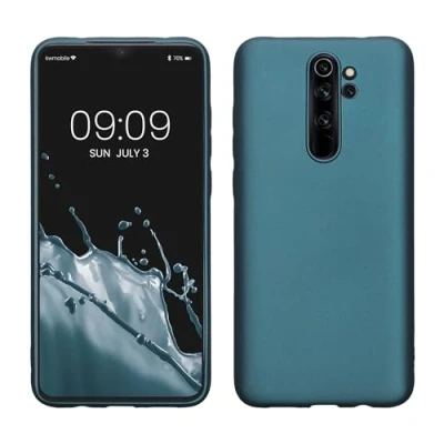 Afbeelding van kwmobile telefoonhoesje geschikt voor Xiaomi Redmi Note 8 Pro Hoesje smartphone Back cover in Metallic carabisch blauw